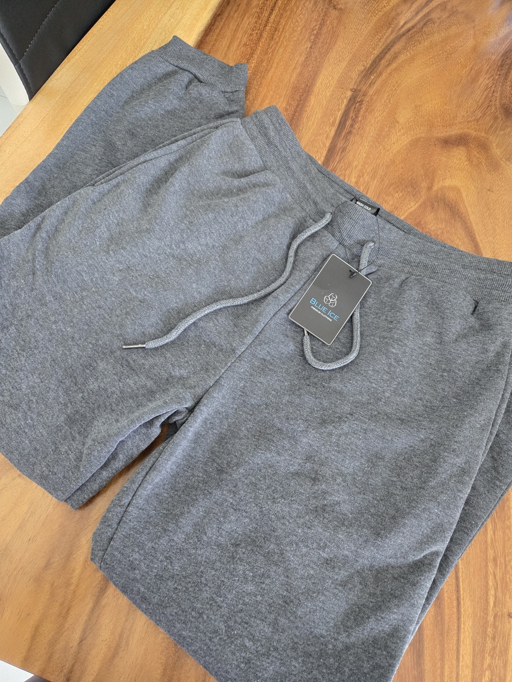 Blue Ice Charcoal Gray Drawstring Athletic